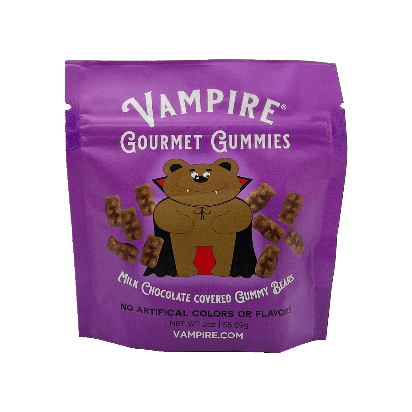 VAMPIRE® GOURMET CHOCOLATE COVERED GUMMY BEARS - 2 oz. BAG