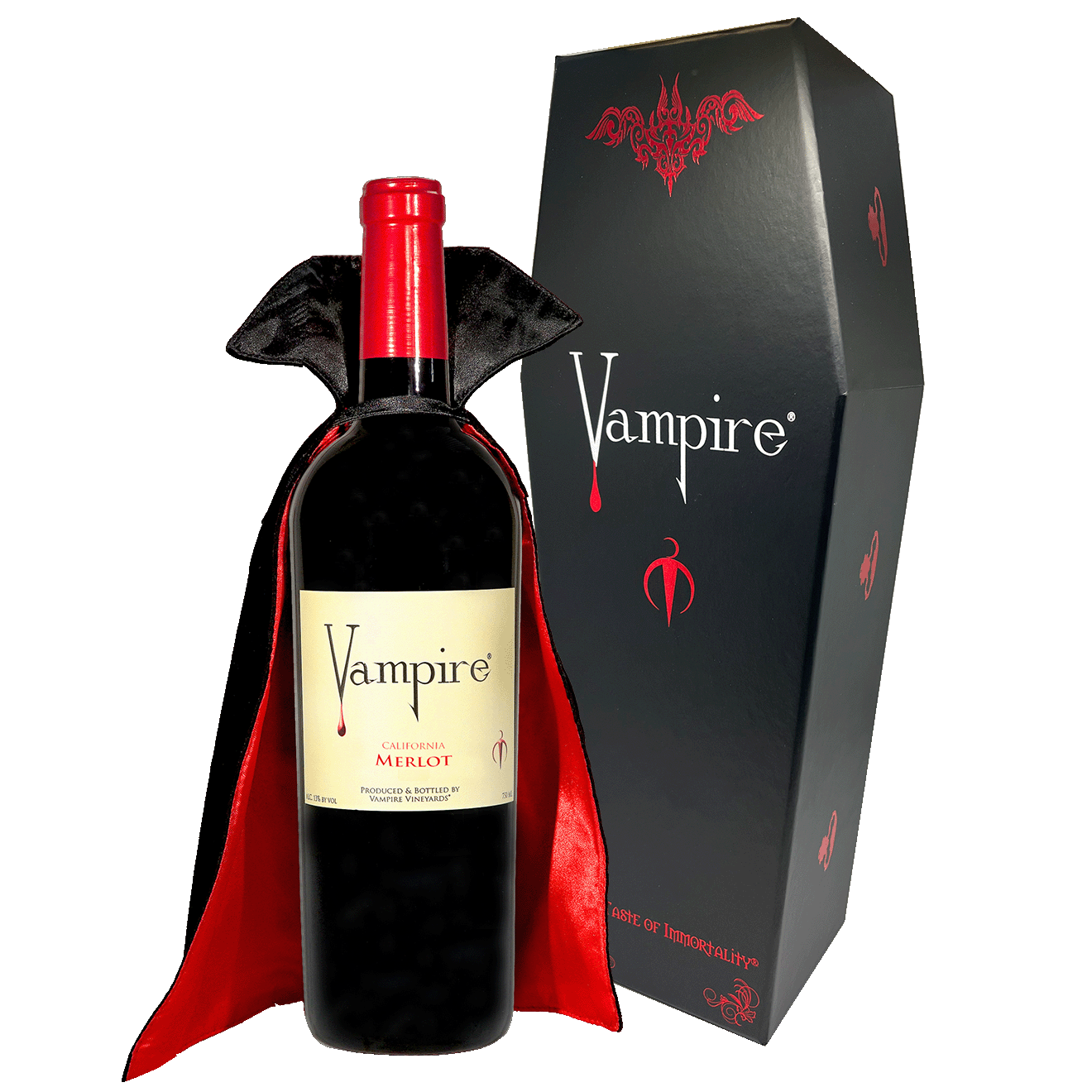 VAMPIRE® MERLOT WITH COFFIN & CAPE