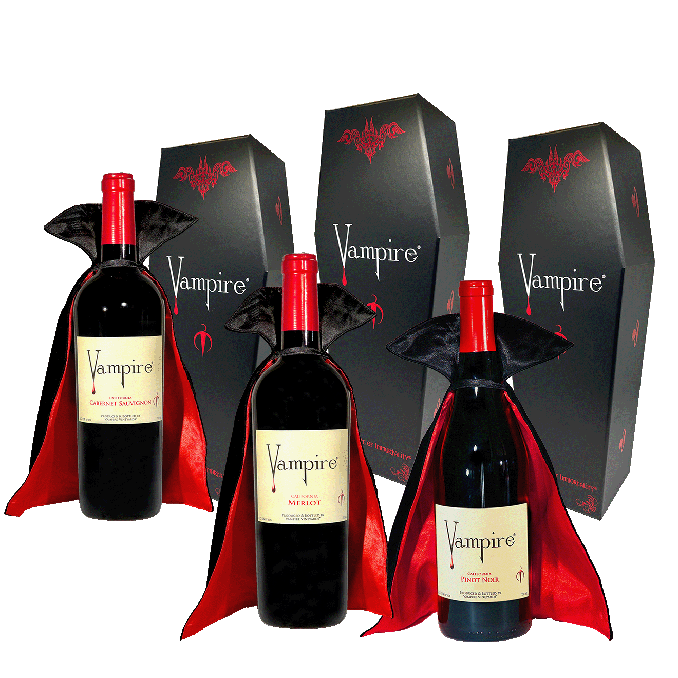 VAMPIRE® COFFIN & CAPE RED WINE TRILOGY