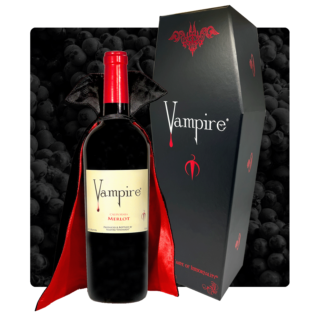 Vampire® Merlot With Coffin & Cape – Vampire.com