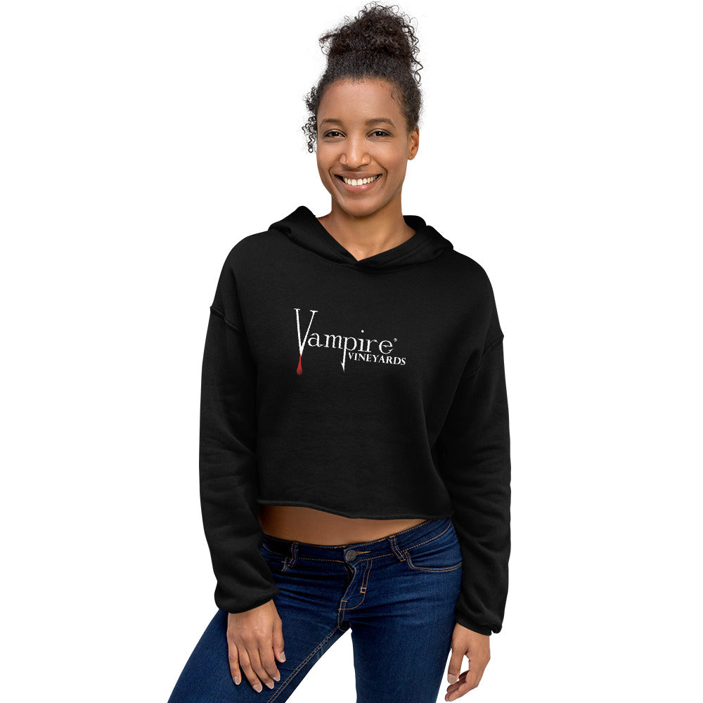 Vampire Woman's Crop Hoodie Balck