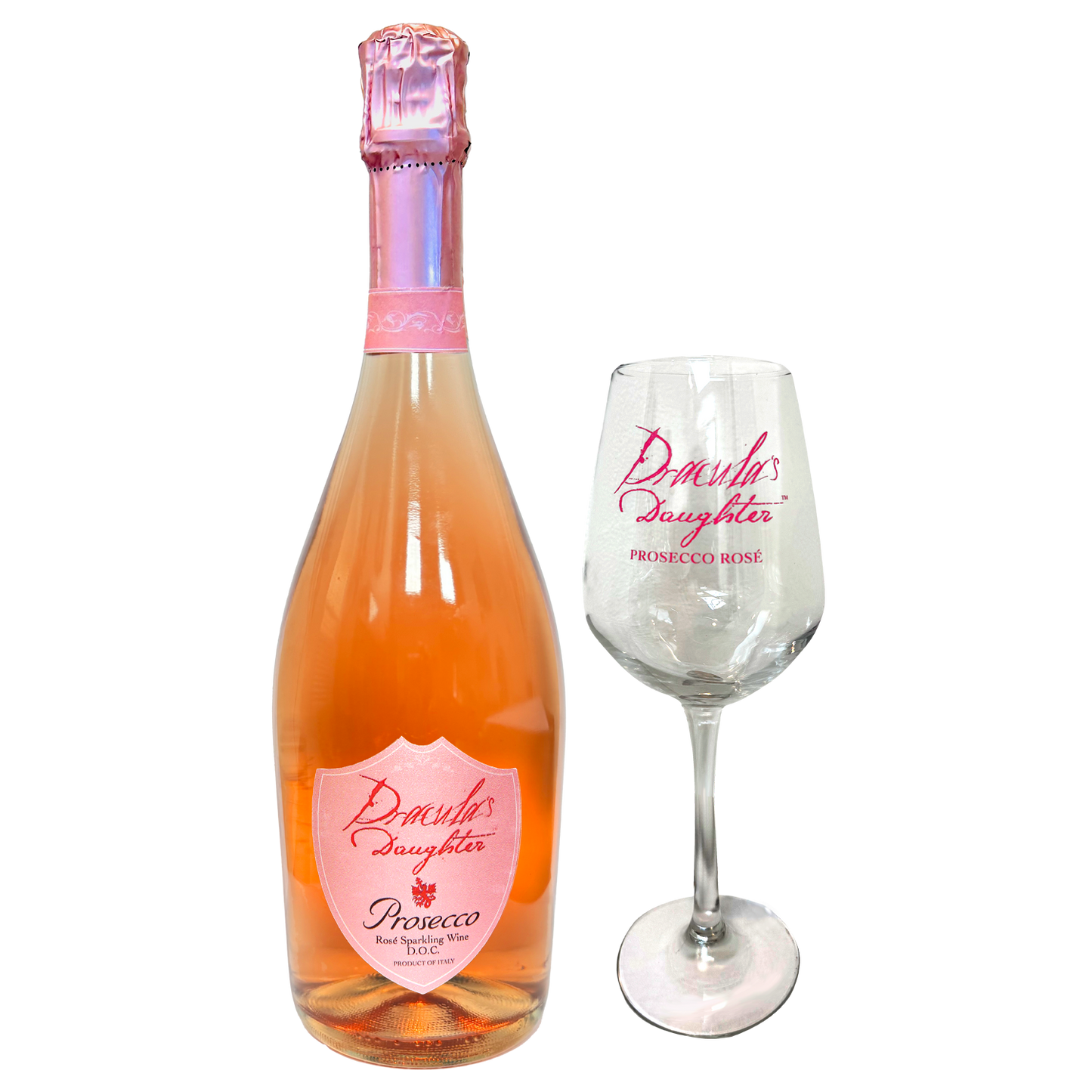 Dracula's Daughter Prosecco Rosé Gift Set With Glass