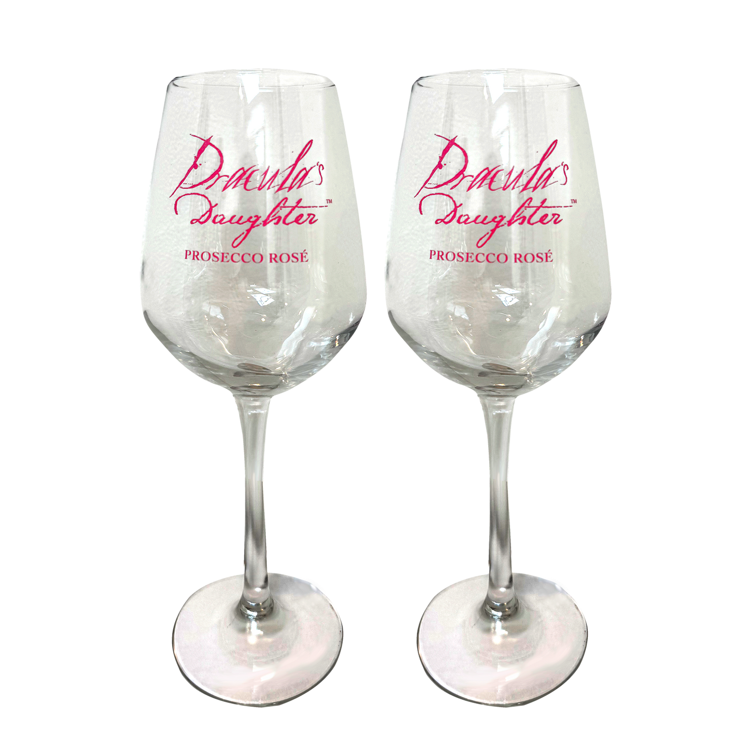 Dracula's Daughter Prosecco Wine Glass Pair