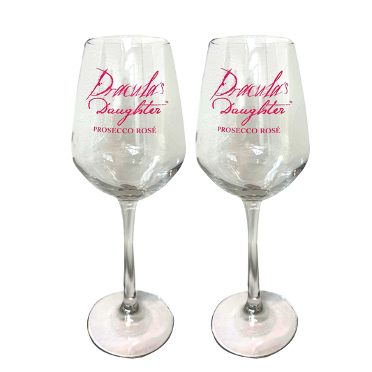 Dracula's Daughter Prosecco Wine Glass Pair