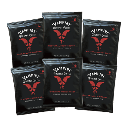 VAMPIRE COFFEE SINGLE SERVING STEEP BAG 6 PACK - Nocturnal French Roast